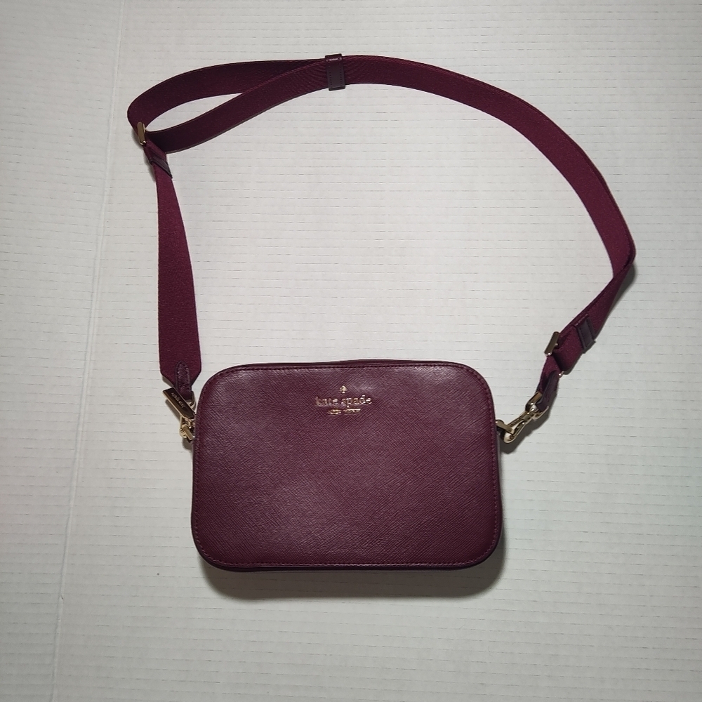Kate Spade Madison Camera Bag in Blackberry Preserves Burgundy KC584 NWOT - Picture 4 of 12